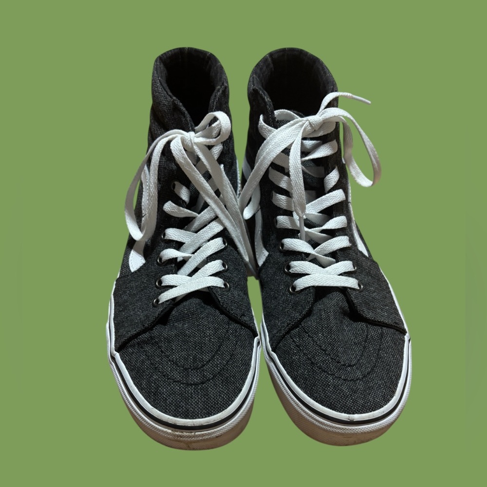 Vans sk8 hi top tweed grey suede sneakers shoes mens 9.5 womens 11